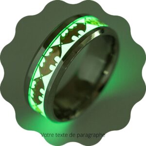 Bague fluorescente noire Batman