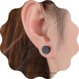 Boucles d'oreilles pastilles noires