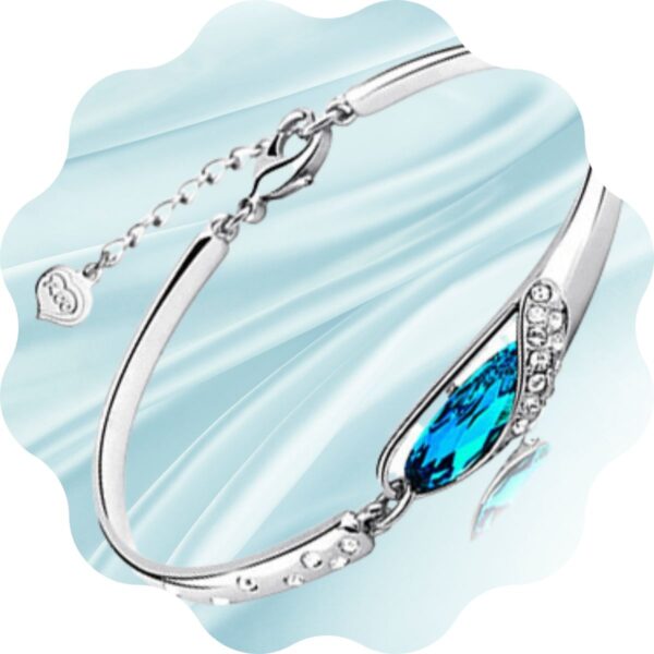 Bracelet argenté cristal bleu ciel