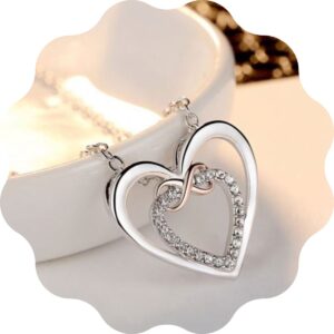 Collier de couple coeur emboitable