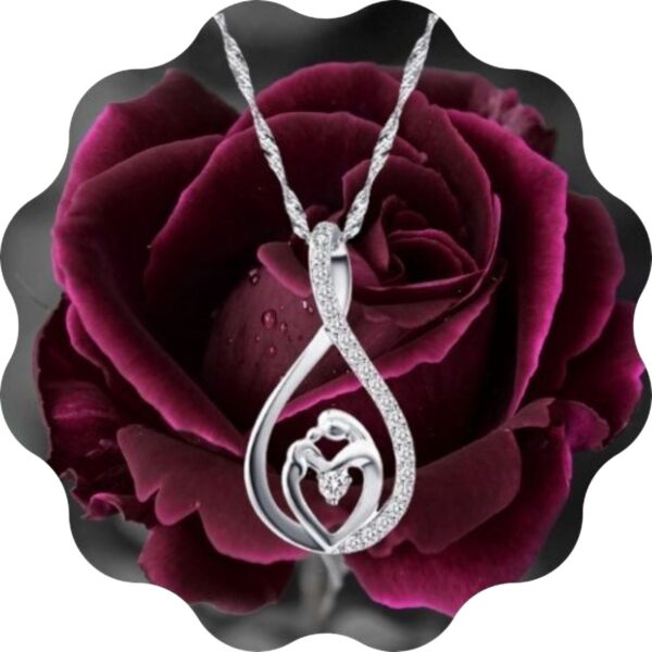 Collier Mère-enfant Petit coeur dans un symbole infini