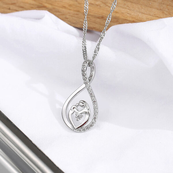 Collier Mère-enfant Petit coeur dans un symbole infini – Image 3