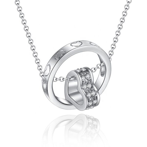Collier Argente Coeur dans anneau – Image 4