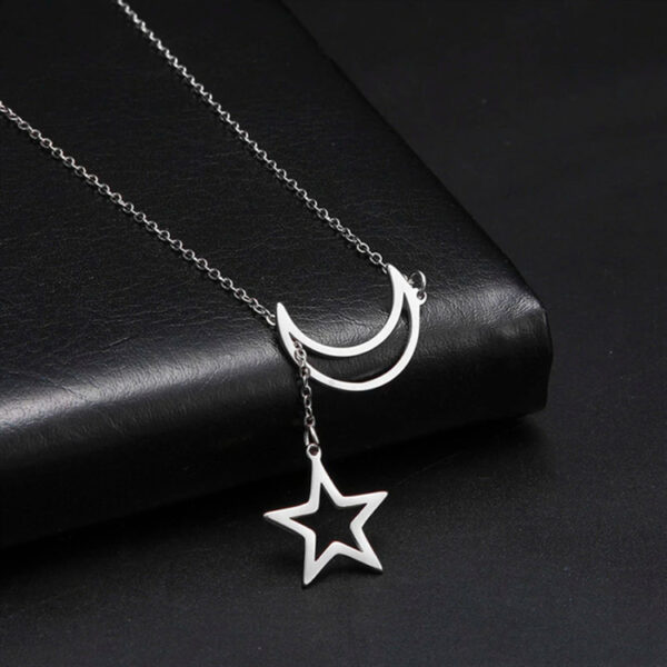 Collier Lune Etoile extrémités – Image 3