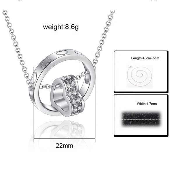 Collier Argente Coeur dans anneau – Image 2