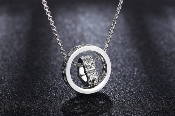 Collier Argente Coeur dans anneau – Image 3
