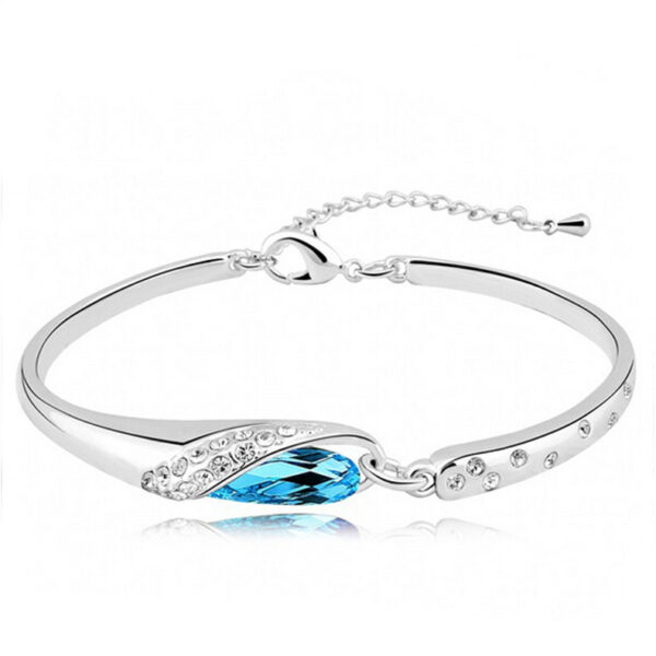 Bracelet argenté cristal bleu ciel – Image 2