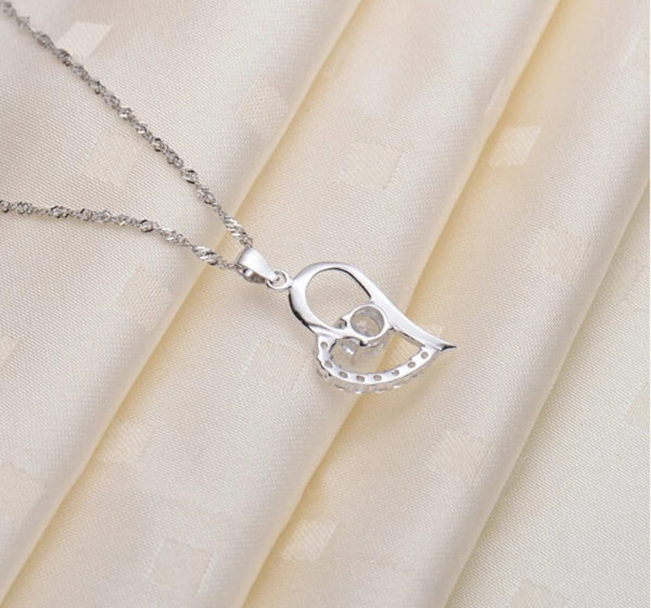 Parure zircon blanc dans coeur – Image 4