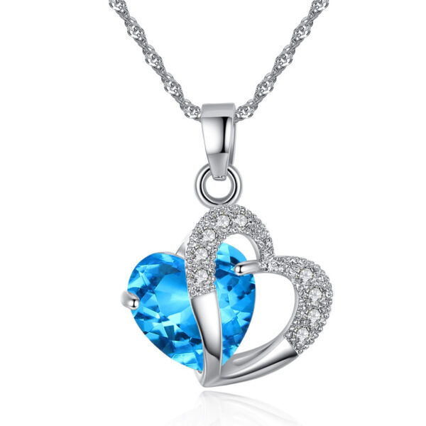 Parure Zircon bleu ciel dans coeur – Image 3