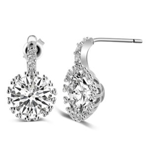 Clous d'oreilles zircons blancs