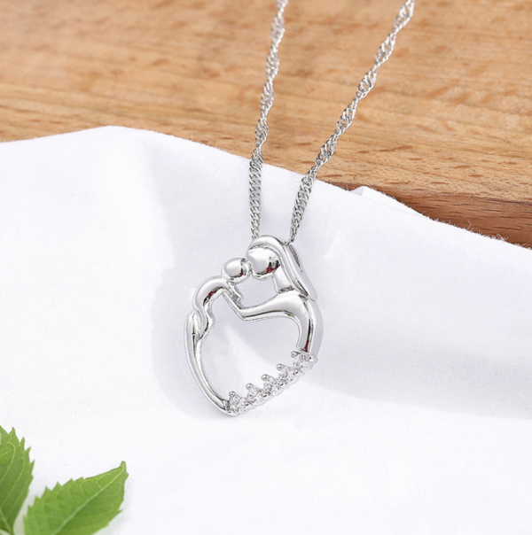 Collier Mère-enfants en forme de coeur – Image 3