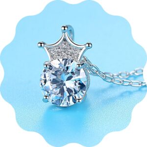 Collier zircon solitaire couronne