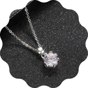 Collier argenté zircon solitaire