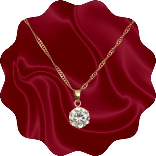 Collier doré solitaire zircon