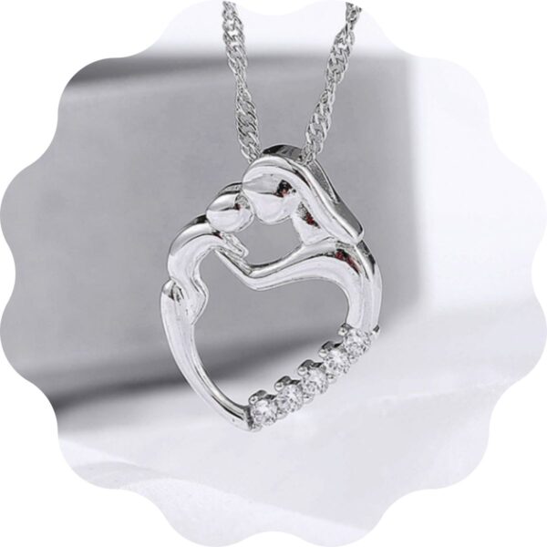 Collier Mère-enfants en forme de coeur