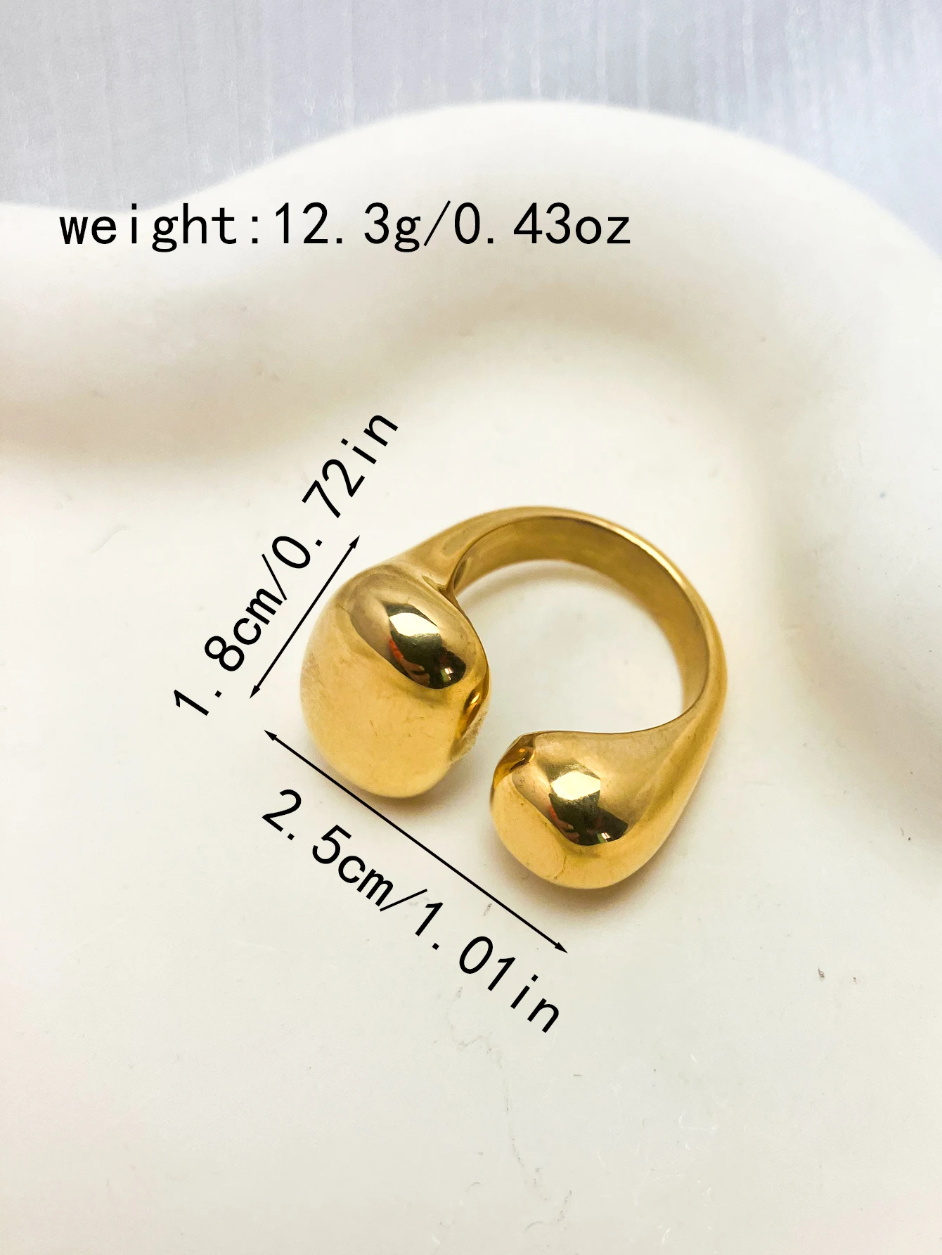 Bague Femme Acier Inox. Plaqué Or 18K - Style Palais Simple – Image 7