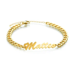 Bracelet personnalisé prénom acier inoxydable - Cadeau unique