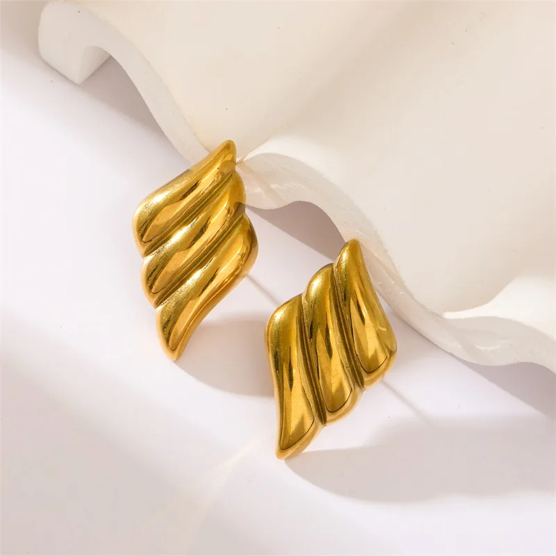 Boucles d'Oreilles Puces Géométriques Plaqué Or Femme – Image 8