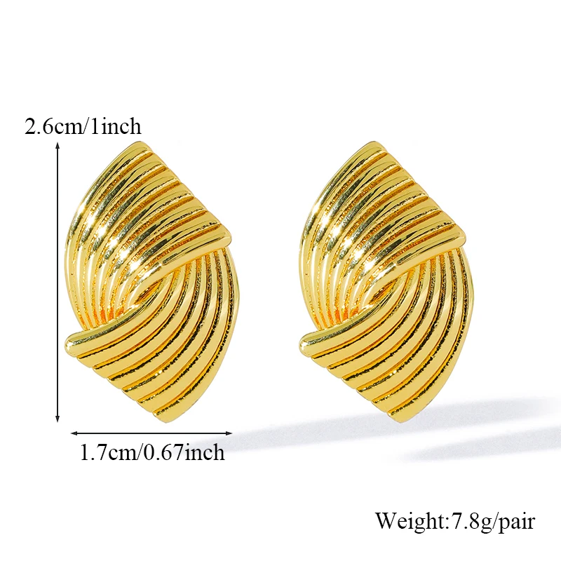 Boucles d'Oreilles Puces Géométriques Plaqué Or Femme – Image 2