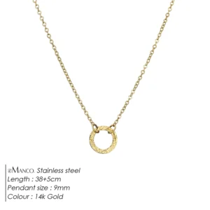 Collier Pendentif Rond Acier Inoxydable Femme - Chic & Tendance