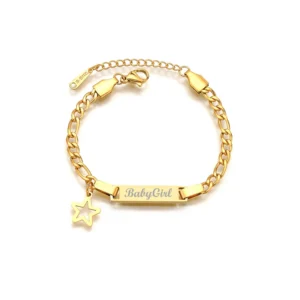 Bracelet Prénom Personnalisable Enfant Acier Inoxydable Gravé