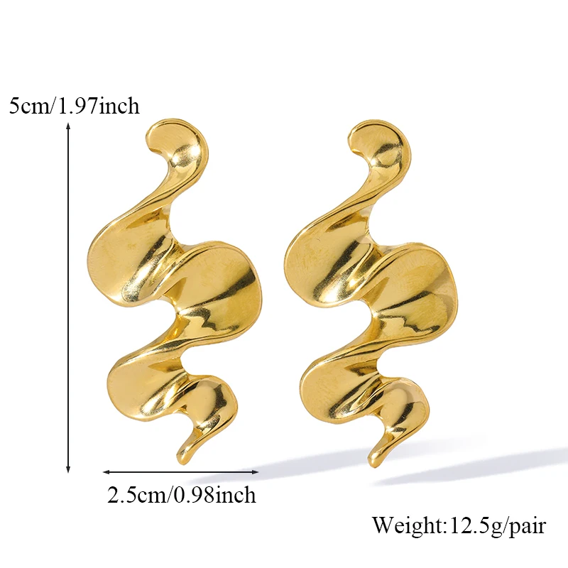 Boucles d'oreilles pendantes serpent en acier inoxydable femme – Image 2