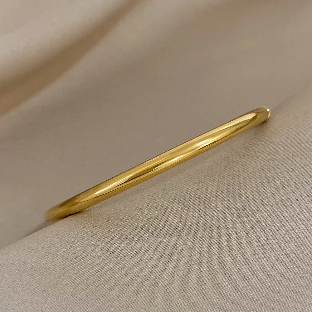 Bracelet fin femme Acier Inox Plaqué Or 18K Étanche – Image 6