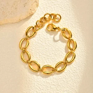 Armband Ovale Schakels Verguld Goud Roestvrij Staal Dames