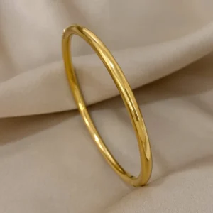 Bracelet fin femme Acier Inox Plaqué Or 18K Étanche
