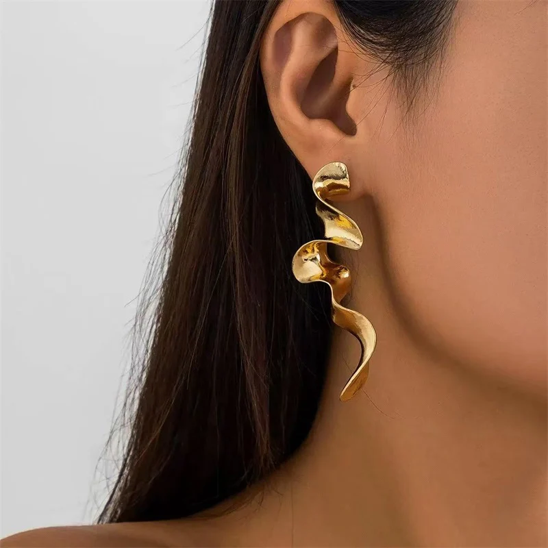 Boucles d'oreilles pendantes serpent en acier inoxydable femme – Image 4