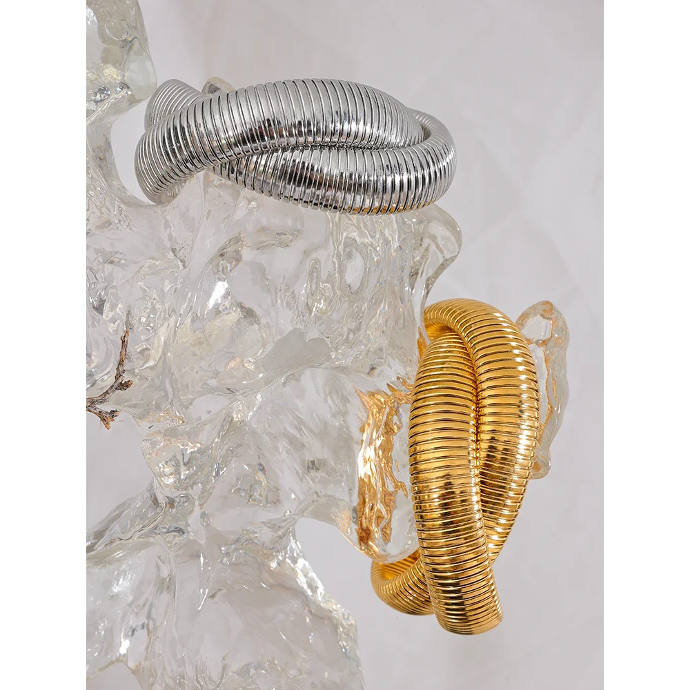 Bracelet Jonc Femme Acier Inoxydable Plaquage Or PVD Large – Image 4