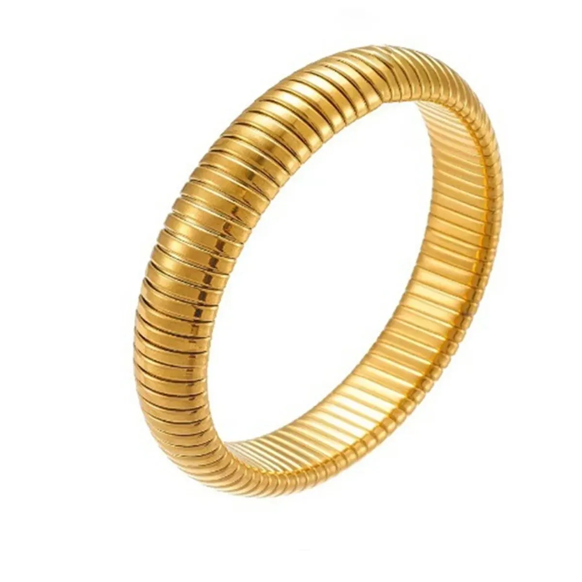Bracelet Acier Inoxydable Plaqué Or 18K Rétro Unisexe – Image 10
