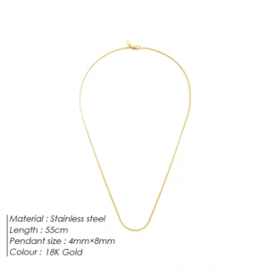 Collier Homme Acier Inoxydable Maille Carrée Simple
