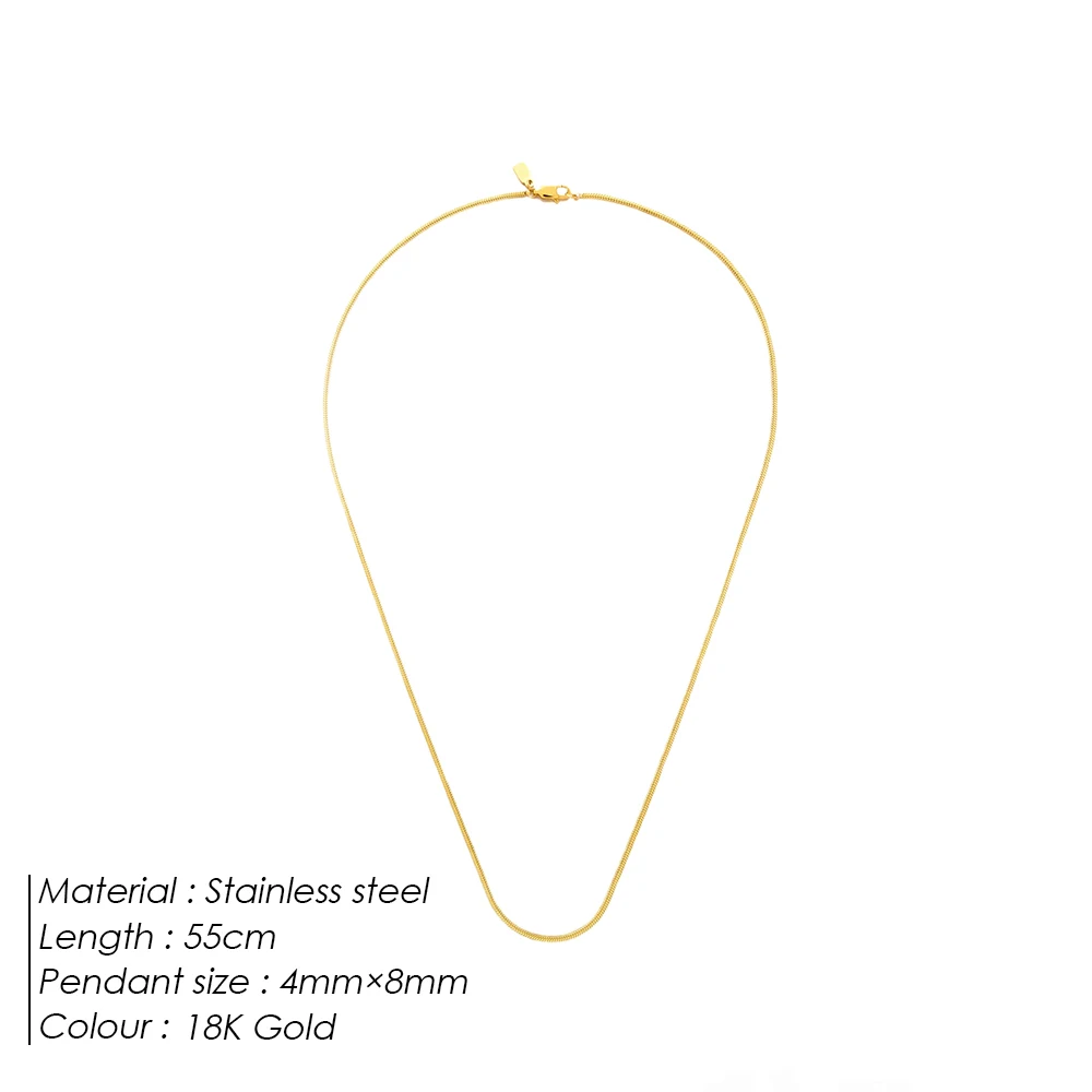 Collier Homme Acier Inoxydable Maille Carrée Simple