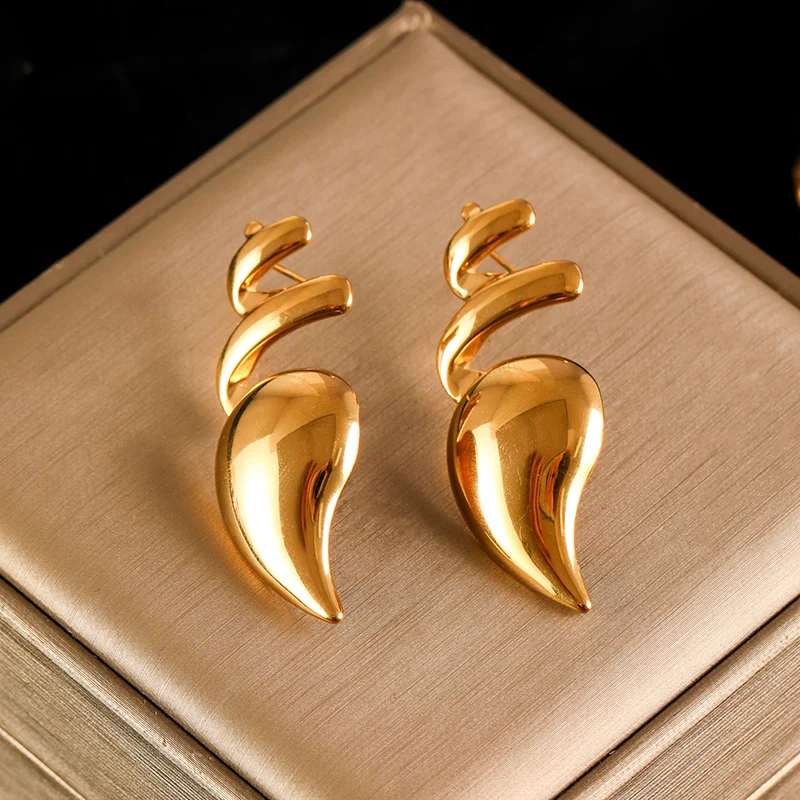 Boucles d'oreilles pendantes serpent en acier inoxydable femme – Image 6