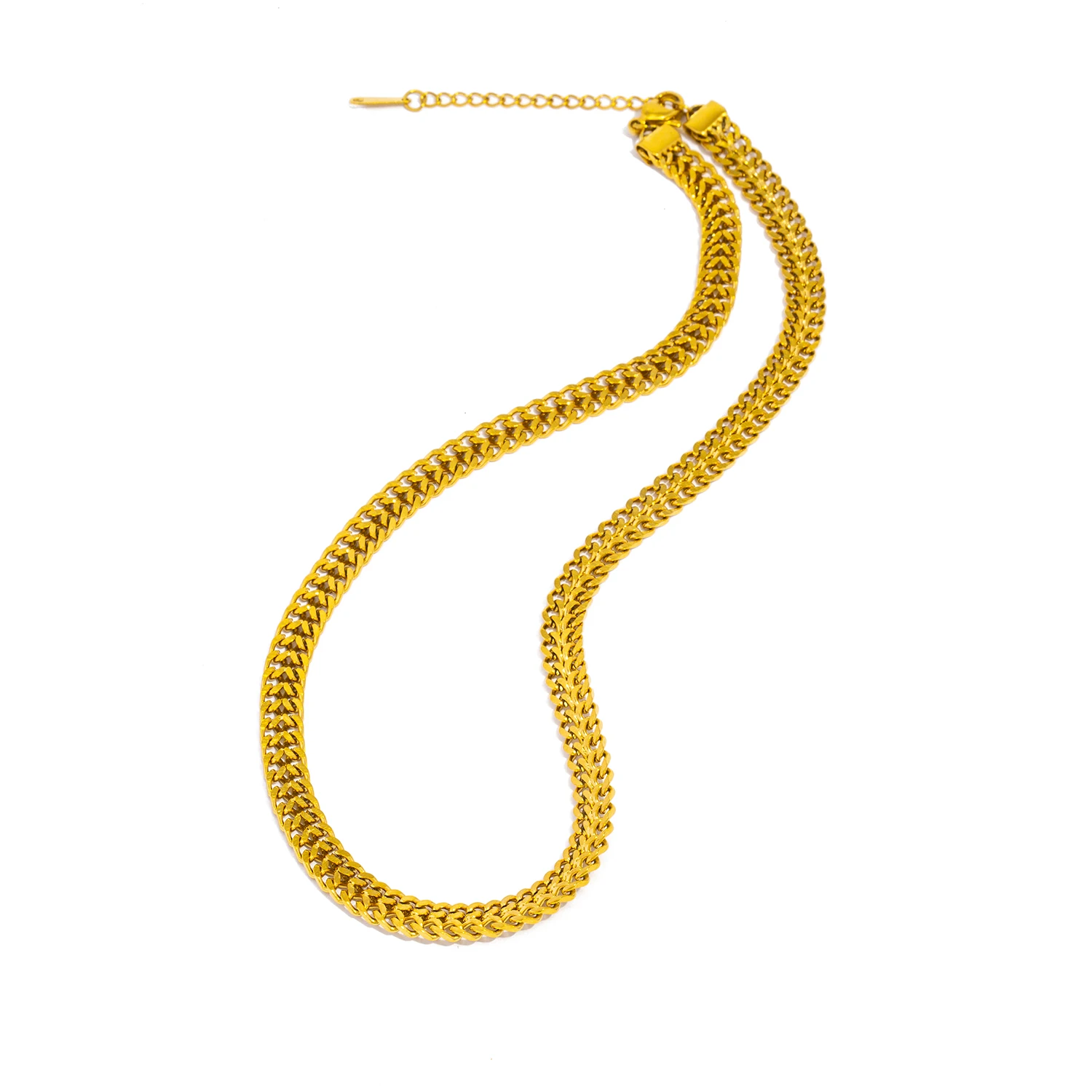 Collier chaîne épaisse femme Acier inoxydable plaqué or 18K vintage – Image 8