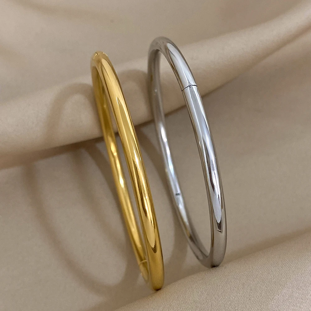 Bracelet fin femme Acier Inox Plaqué Or 18K Étanche – Image 3