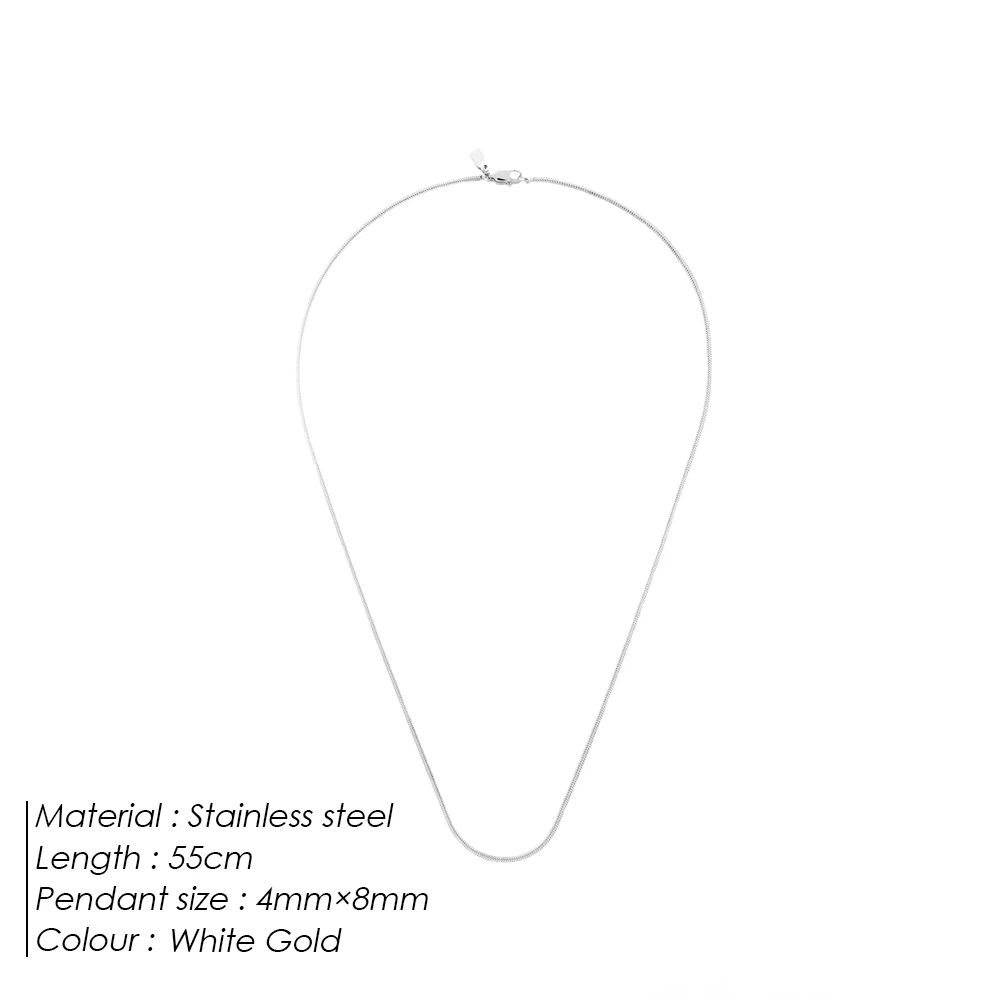 Collier Homme Acier Inoxydable Maille Carrée Simple – Image 8