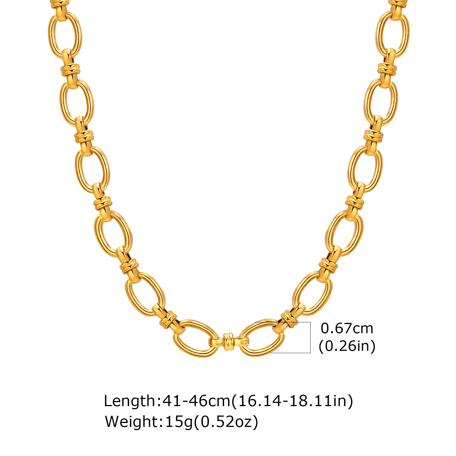 Collier Chaîne Acier Inoxydable Femme - Tendance Rétro Élégant