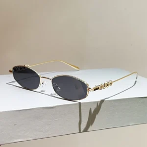 Lunettes de soleil ovales vintage monture métal - Unisexe UV400