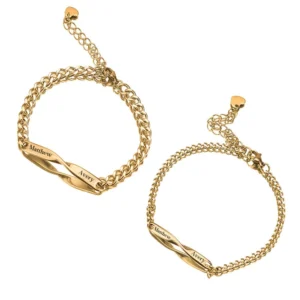 Bracelet Couple Personnalisé Acier Inoxydable Gravé - Jwahry