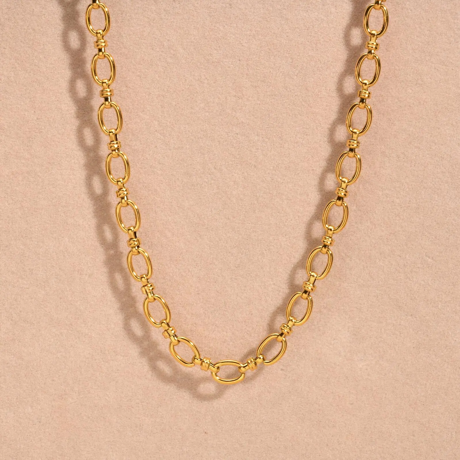 Collier Chaîne Acier Inoxydable Femme - Tendance Rétro Élégant – Image 3