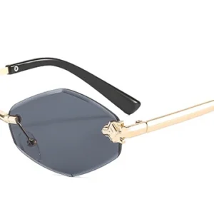 Lunettes de soleil Femme Polygon sans monture marron vintage